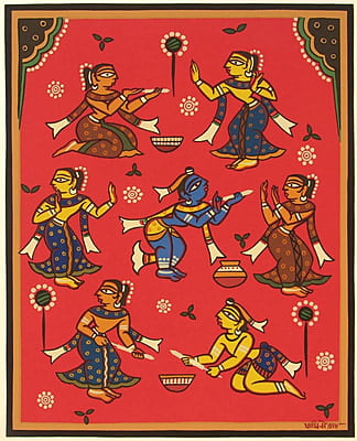 Krishna playing Holi