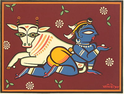 Bal krishna and cow